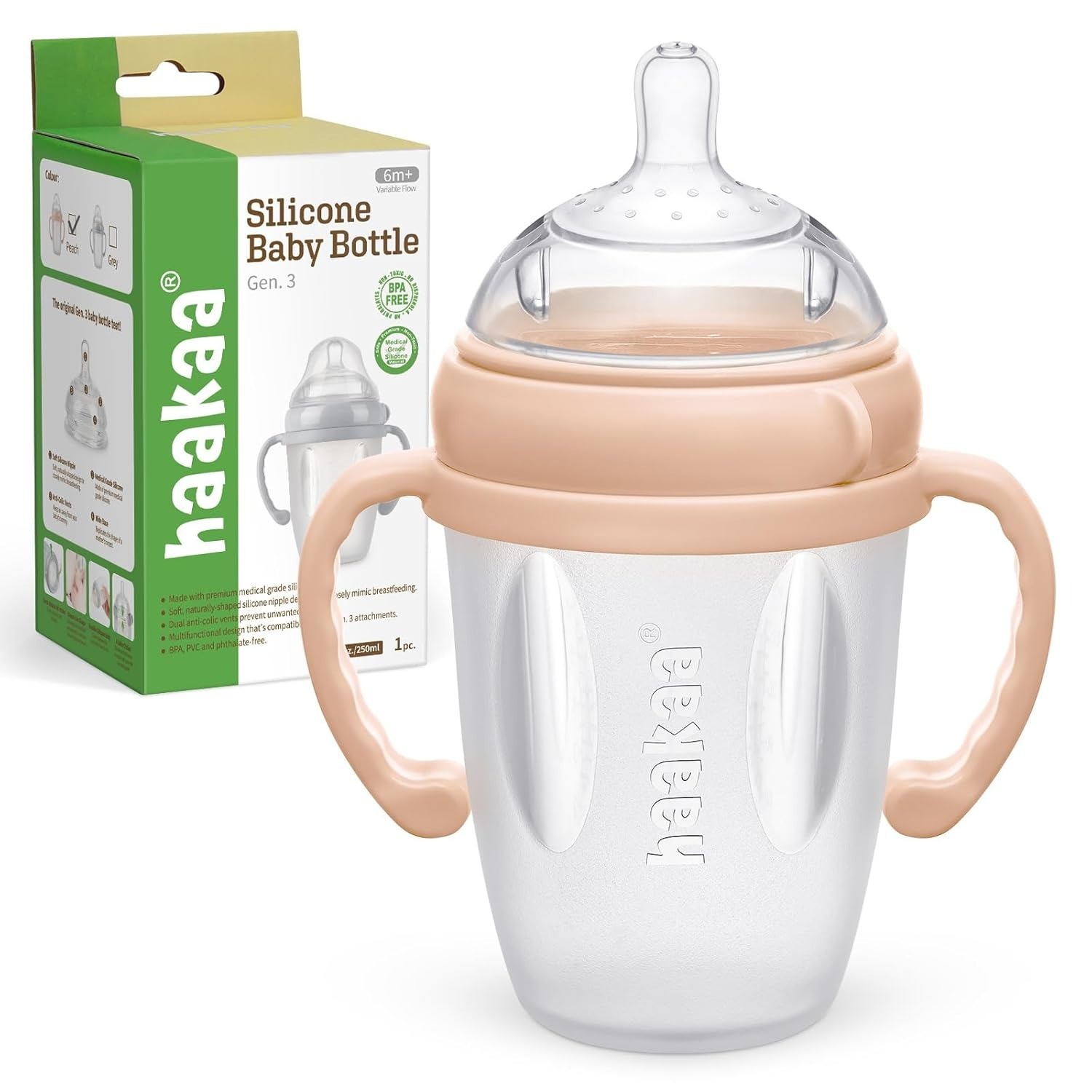 Haakaa GEN 3 Silicone Baby Bottle (160ml/250ml)