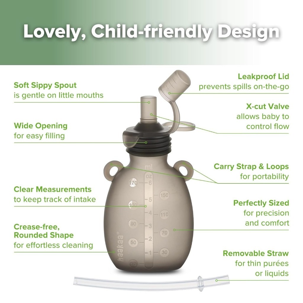 Haakaa Happii Bear Silicone Goody Pouch & Silicone Yummy Pouch