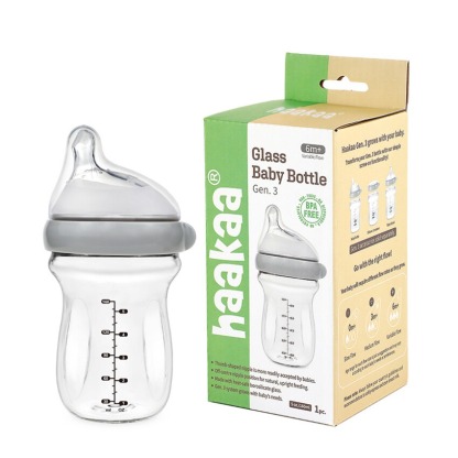 Haakaa GEN 3 Glass Baby Bottle 90ml (0m+) / 160ml (6m+)