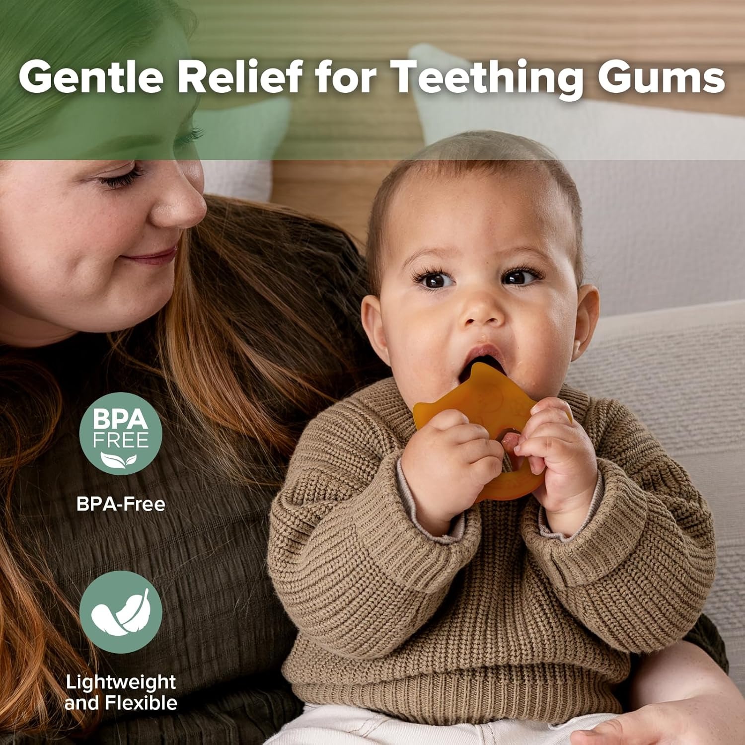 Haakaa Silicone Owl Teether Safe Natural Rubber Soft Teether Soothing Teething Relief