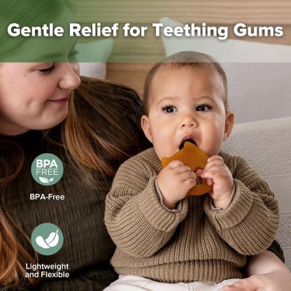 Haakaa Silicone Owl Teether Safe Natural Rubber Soft Teether Soothing Teething Relief