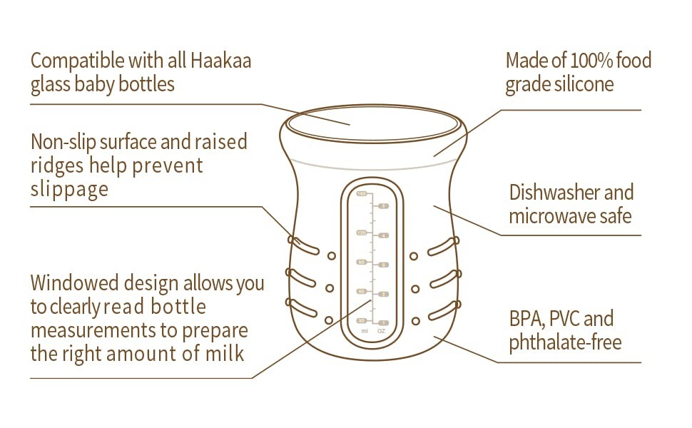 Haakaa Silicone Glass Baby Bottle Cover (90ML/160ML)