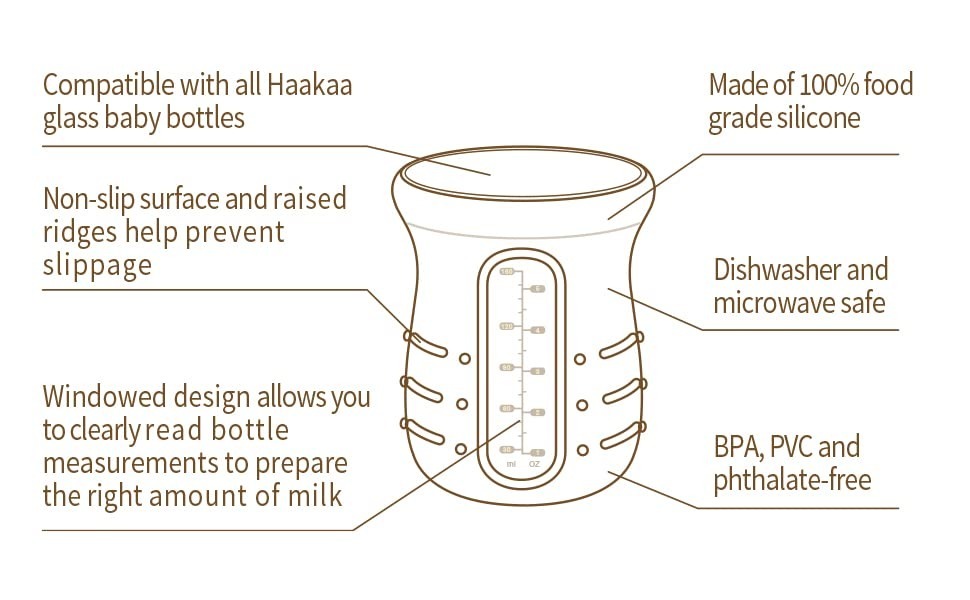 Haakaa Silicone Glass Baby Bottle Cover (90ML/160ML)