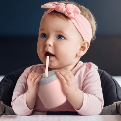 Haakaa Jolly Hippo Silicone Sippy Cup with Straw 150ml