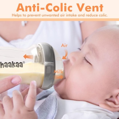 haakaa gen3 silicone orthodontic bottle nipple anti colic vent helps to prevent unwanted air intake and reduce colic