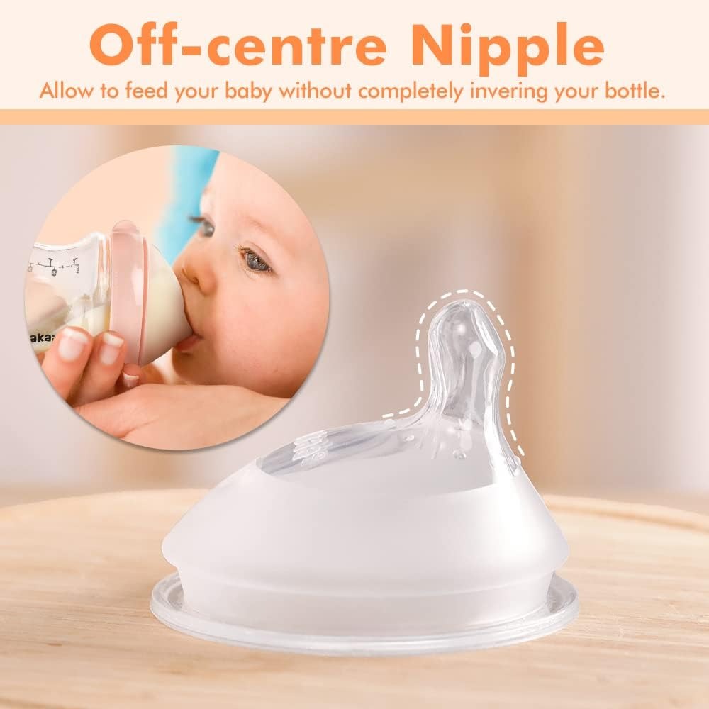 haakaa gen3 silicone orthodontic bottle nipple off centre nipple allow to feed your baby without completely inhering your bottle