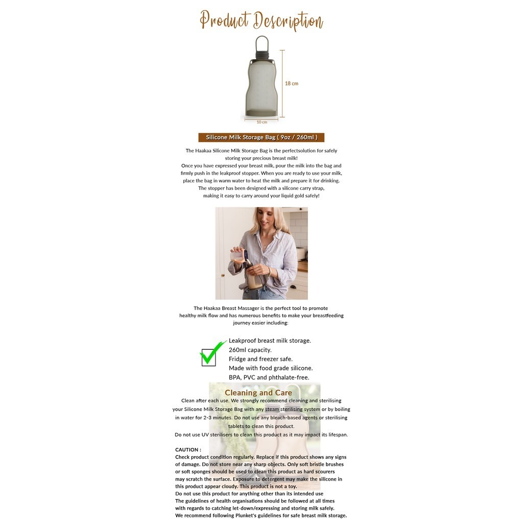 HaaKaa Happii Bear Silicone Breast Milk Storage Bag 