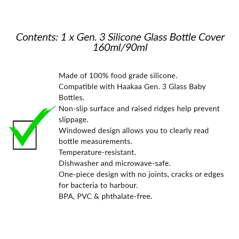 Haakaa Silicone Glass Baby Bottle Cover (90ML/160ML)