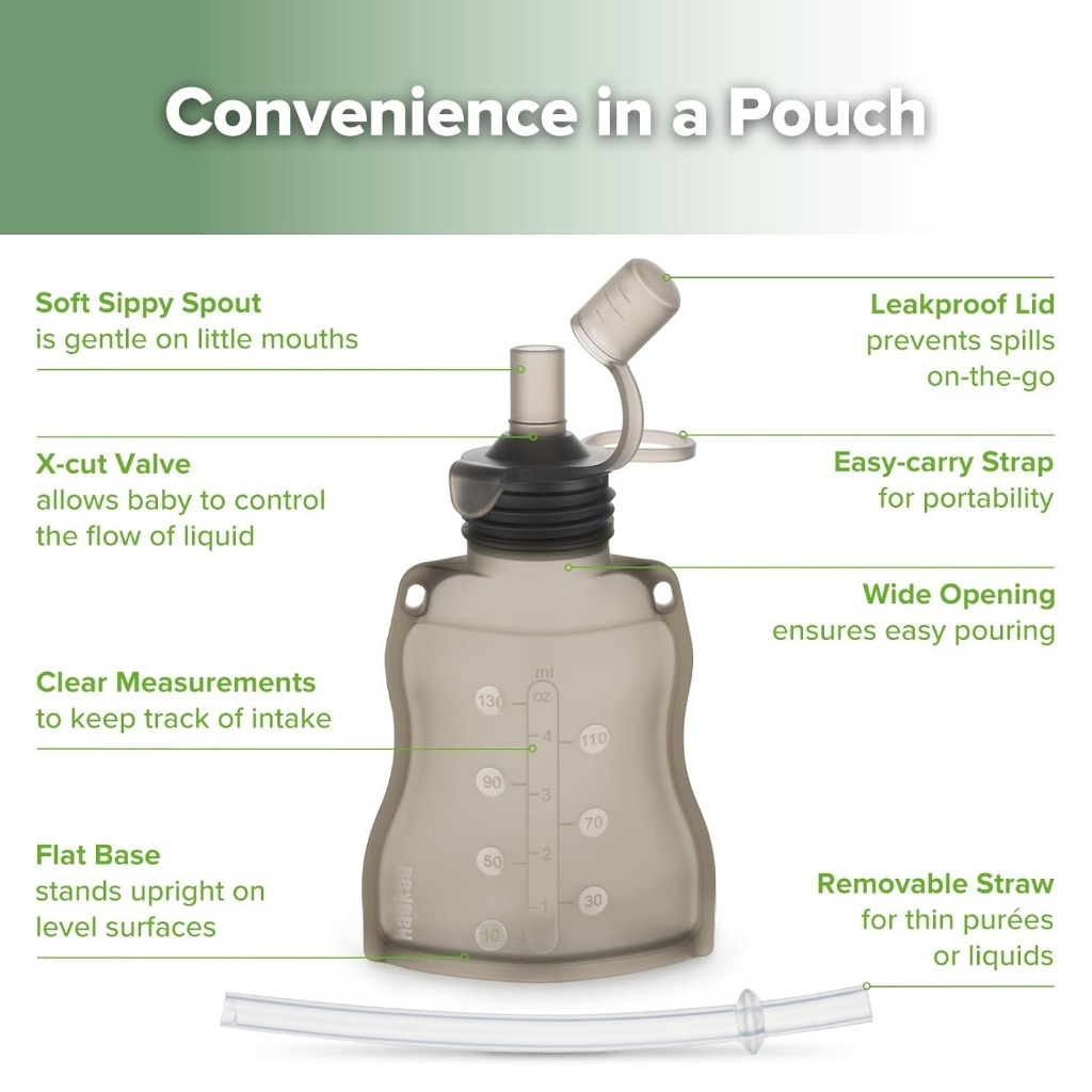 Haakaa Happii Bear Silicone Goody Pouch & Silicone Yummy Pouch