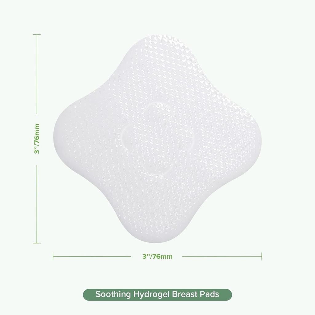 Haakaa 8pcs Hydrogel Breast Pads with Lanolin, Instant Cooling Pain Relief for Sore or Crack Nipples from Breastfeeding