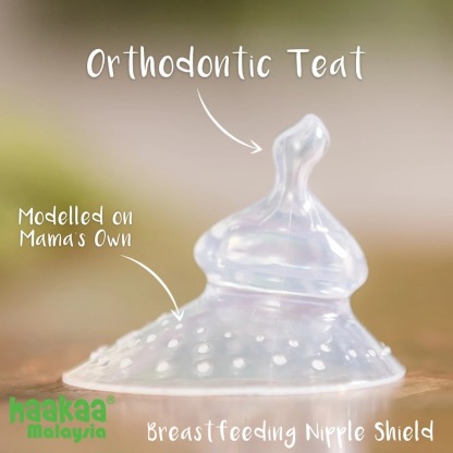 HaaKaa Breastfeeding Nipple Shield - ORTHODONTIC TEAT (Thumb Shape)