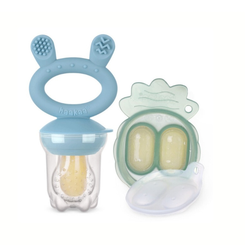 Haakaa Fresh Food Feeder Teether - Freeze-N-Feed Mini Combo - Silicone Feeder + Mini Tray