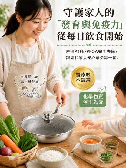 【拒絕特氟龍致癌物】無塗層精鋼煎鍋