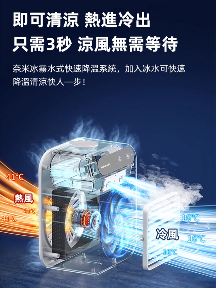 噴霧冷凍空調扇廚房廁所臥室多功能使用