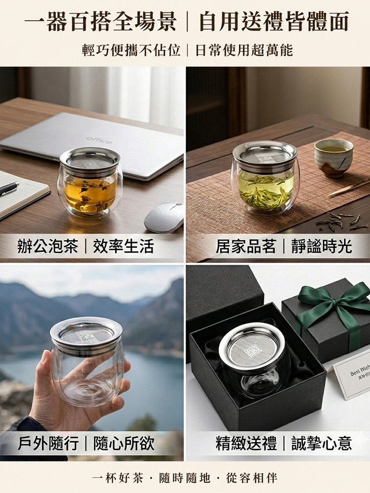 高硼矽玻璃泡茶杯