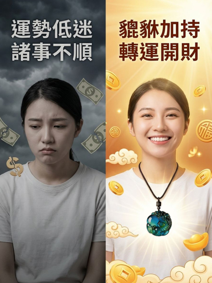 【有求必應】變色貔貅抱珠吊墜