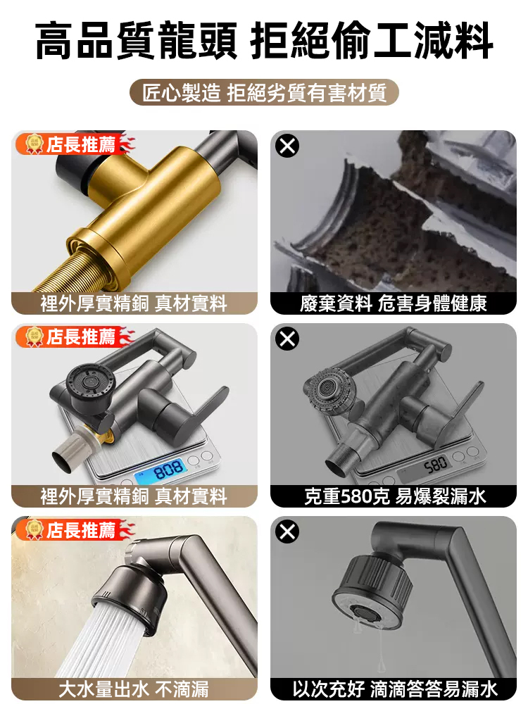 1080°機械手臂旋轉水龍頭