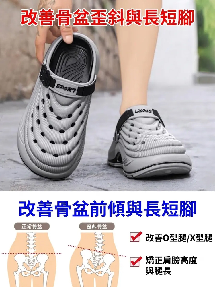 【可增高5cm】沙灘包頭防滑戶外涼鞋