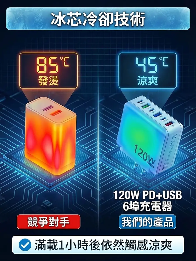 【恢復手機原始速度】六口快充插頭