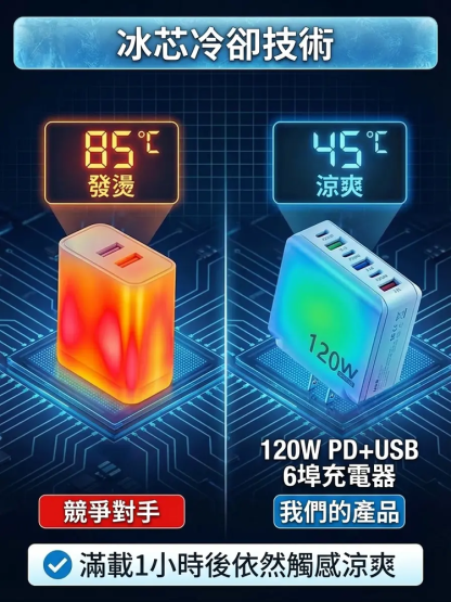 【恢復手機原始速度】六口快充插頭