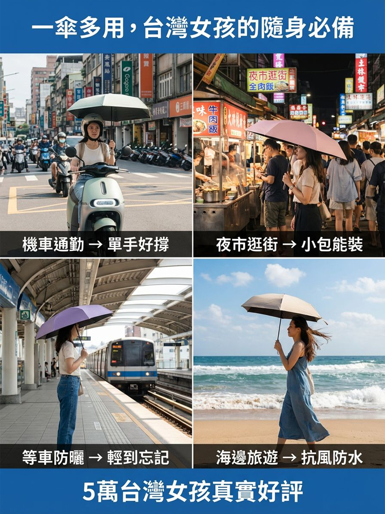 【晴雨兩用】超輕五折膠囊太陽傘