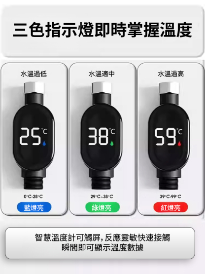 智慧防水淋浴花灑溫度顯示器