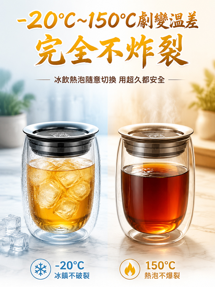 高硼矽玻璃泡茶杯