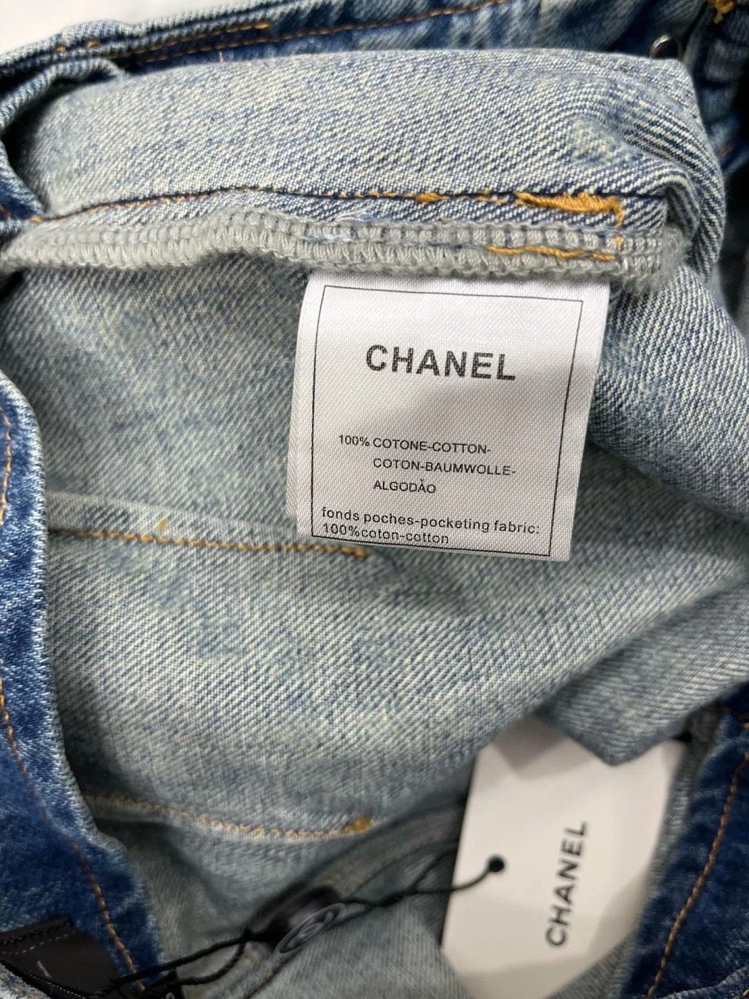 CHAN 25SS Printed Straight Leg High Waist Jeans