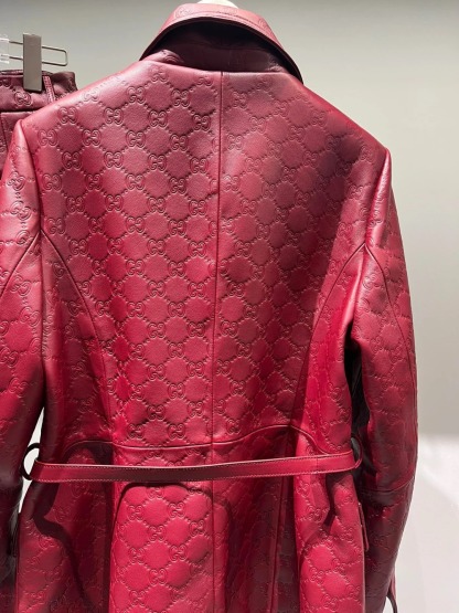 CUC Sheepskin Embossed Motorcycle Leather Jacket