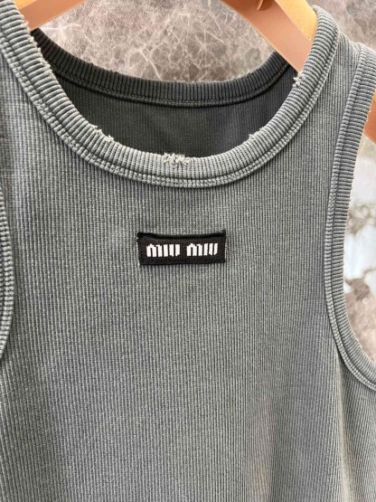 MIU25SS round neck slimming stretch cotton undershirt dress