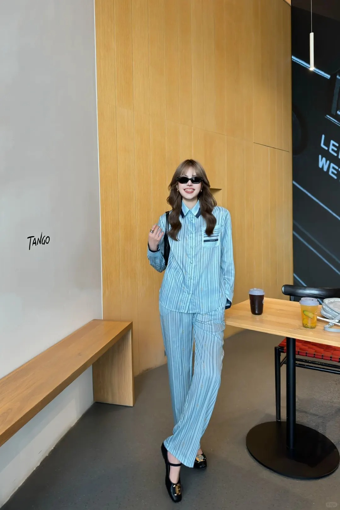 GUCC25SS Striped Saddle Button Pattern Lapel Shirt