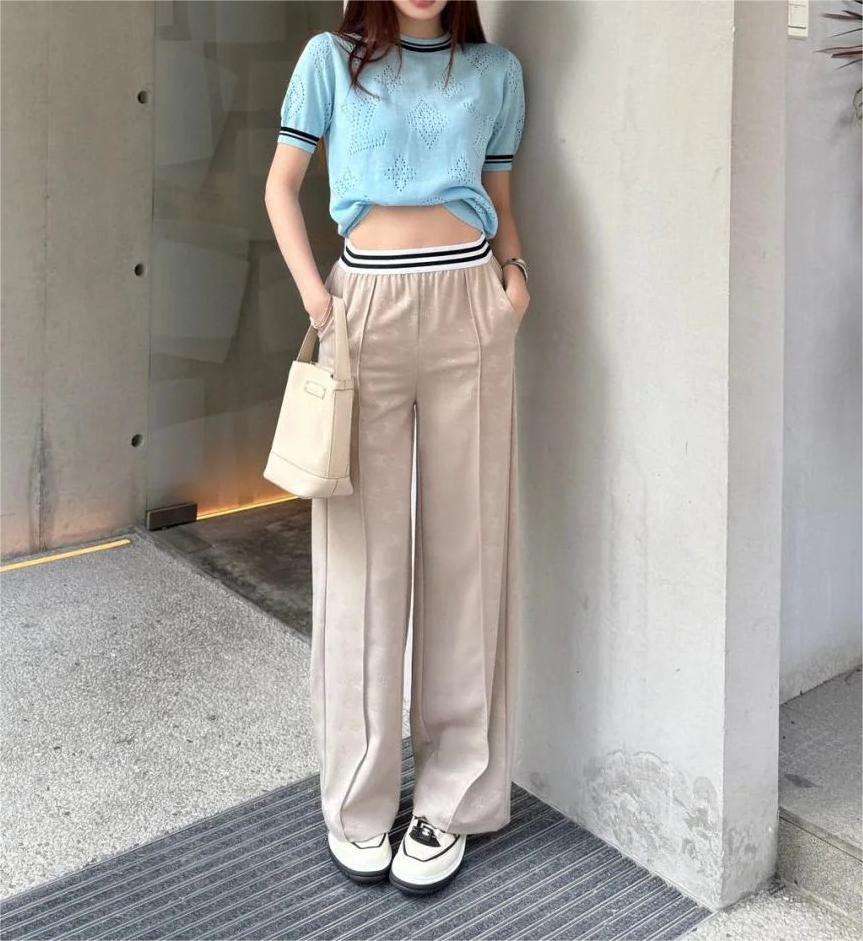 LOUIS VUIT25SS knitted wool short sleeve top