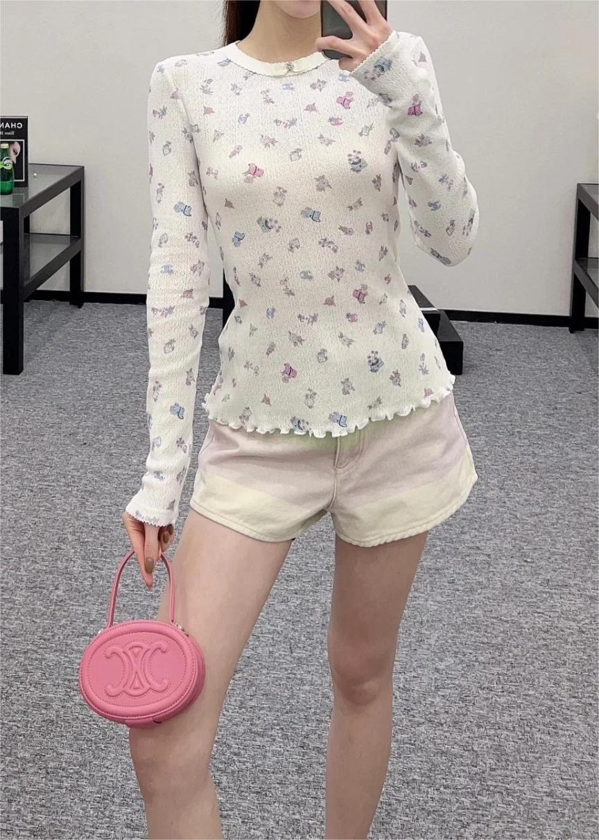 CHANE Painted Floral Bottom Shirt