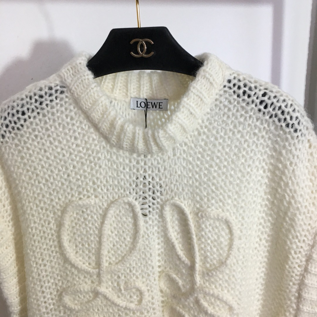 LOUIS VUIT jacquard cut-out knit sweater