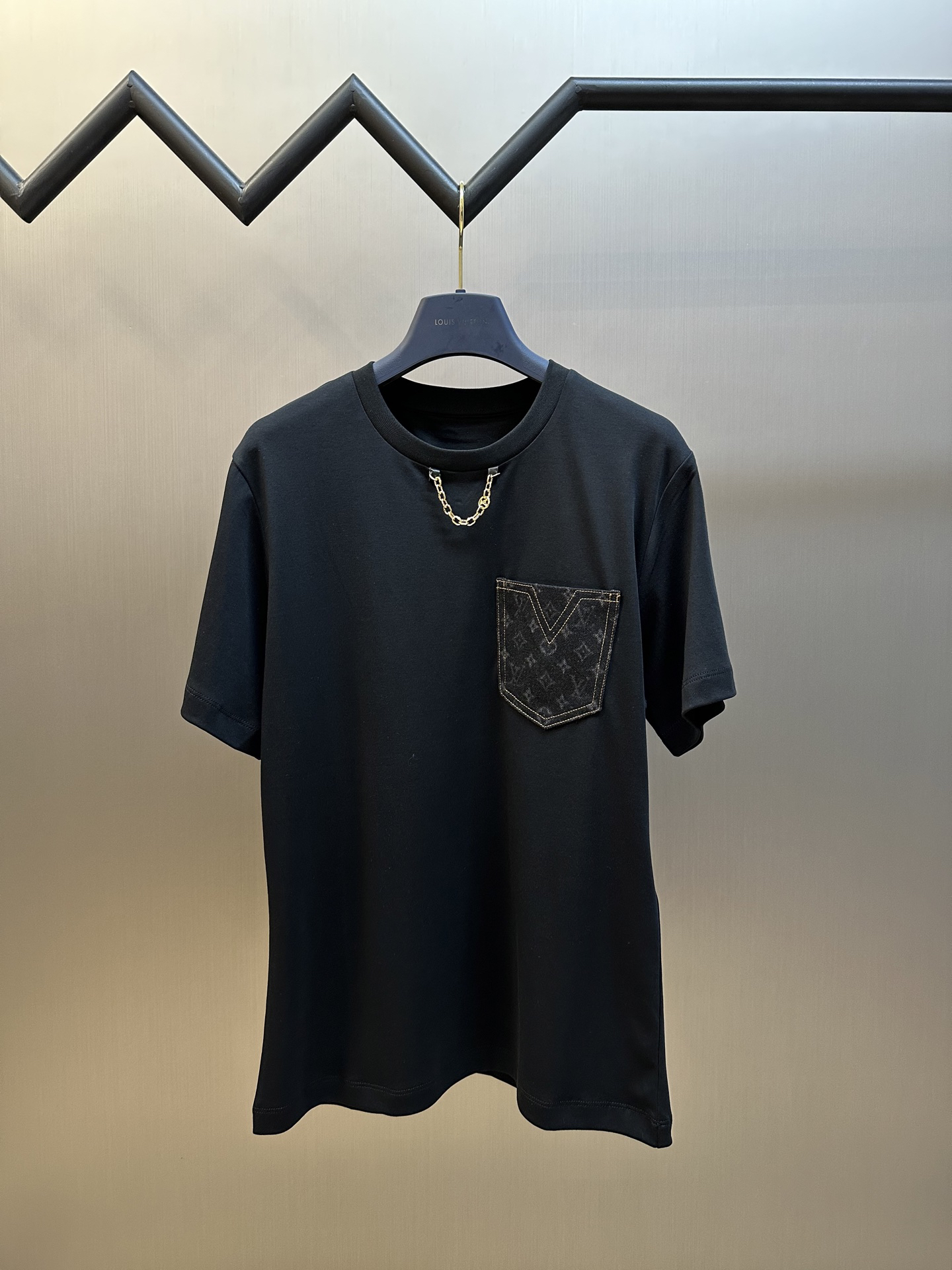 Louis Vuit25SS Jacquard Pocket T-Shirt