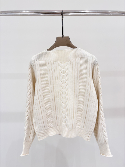 Louis Vuit25SS Belt Buckle Simple Knit Cardigan