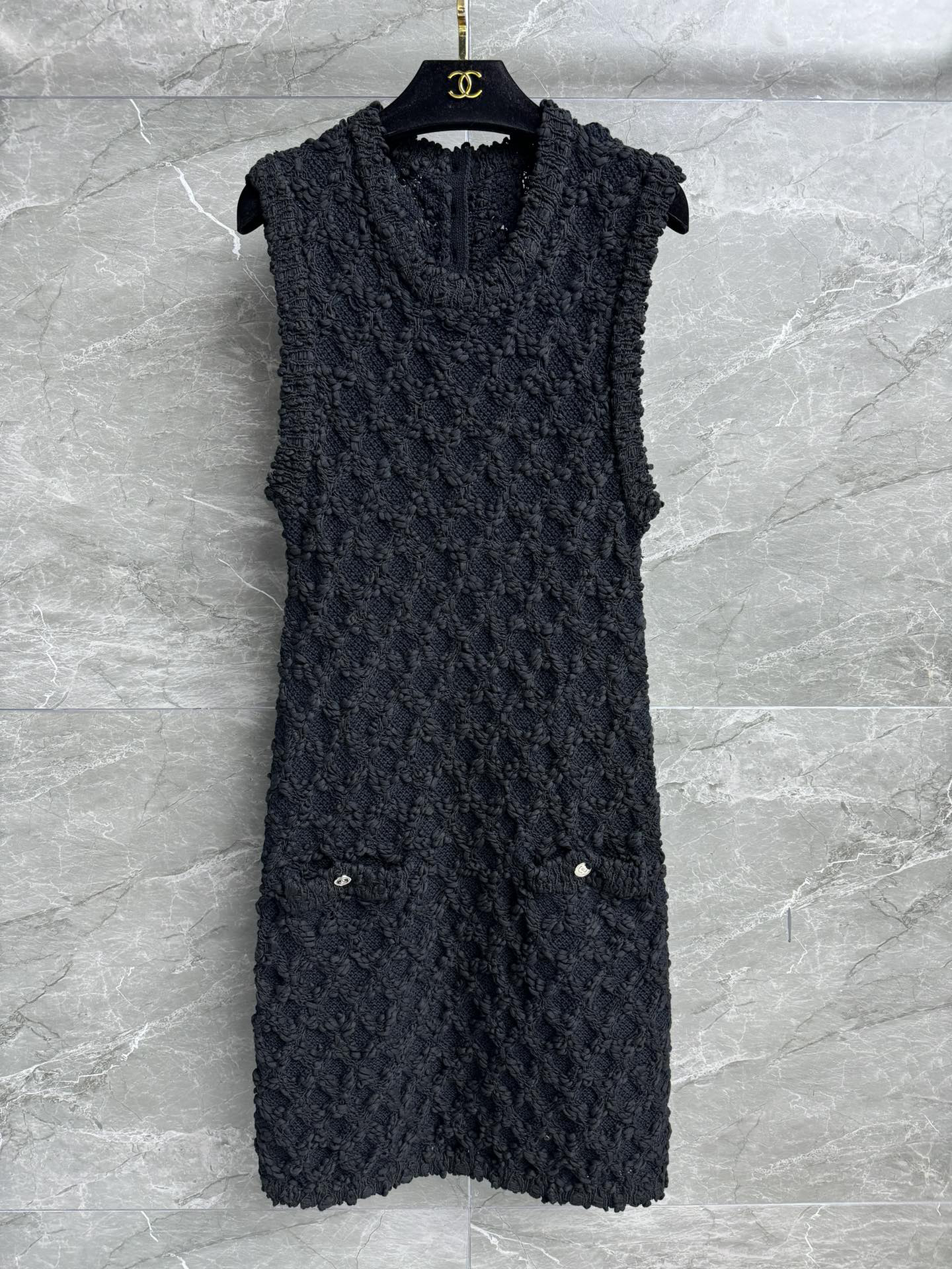 CHANE25SS Lattice Woven Vest Skirt