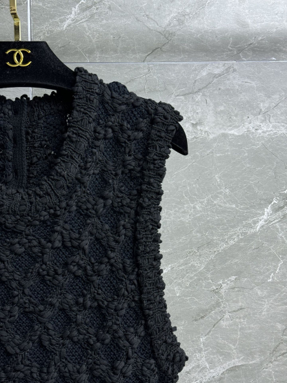 CHANE25SS Lattice Woven Vest Skirt