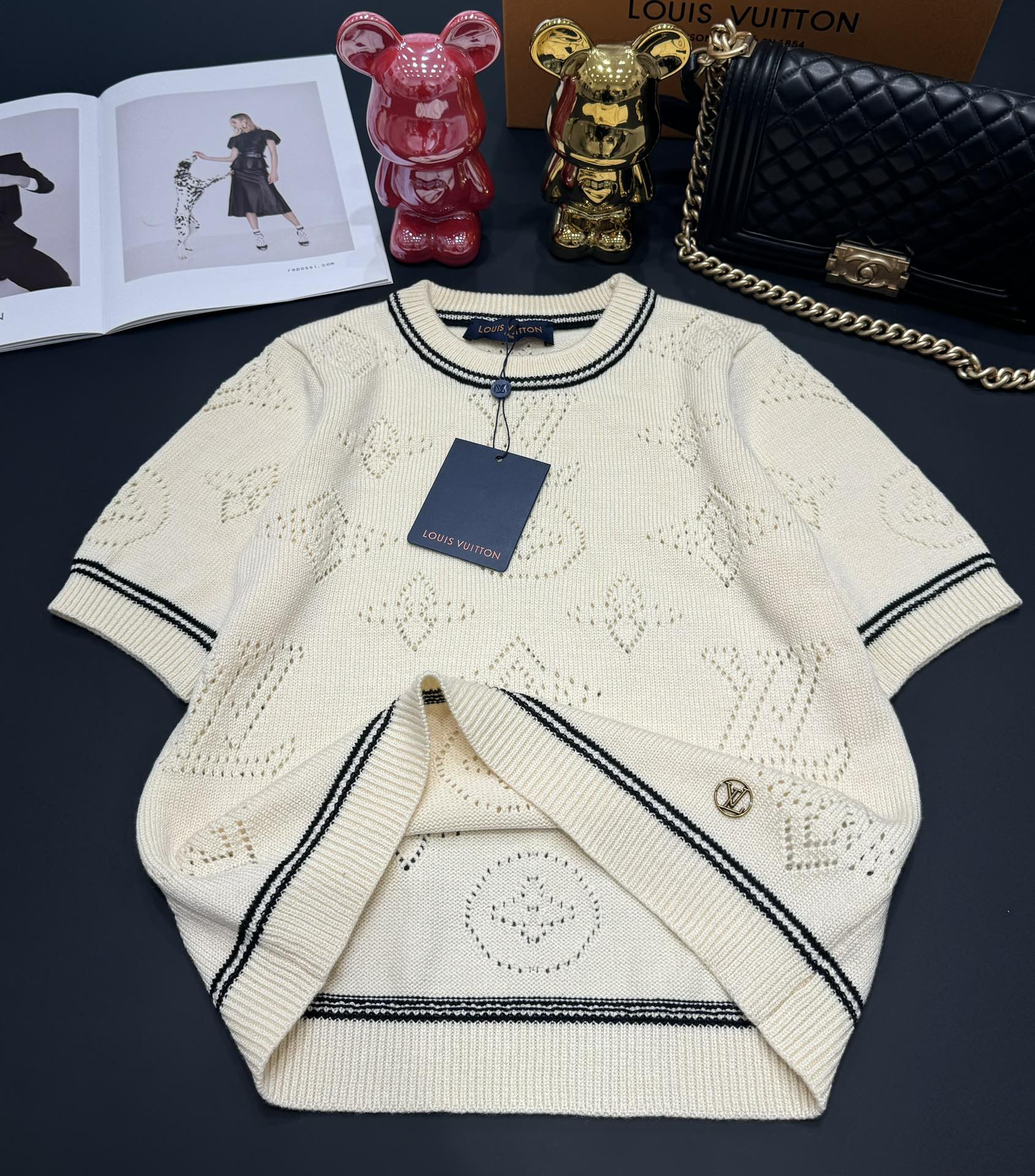 Louis vuit25SS round neck knit short sleeve