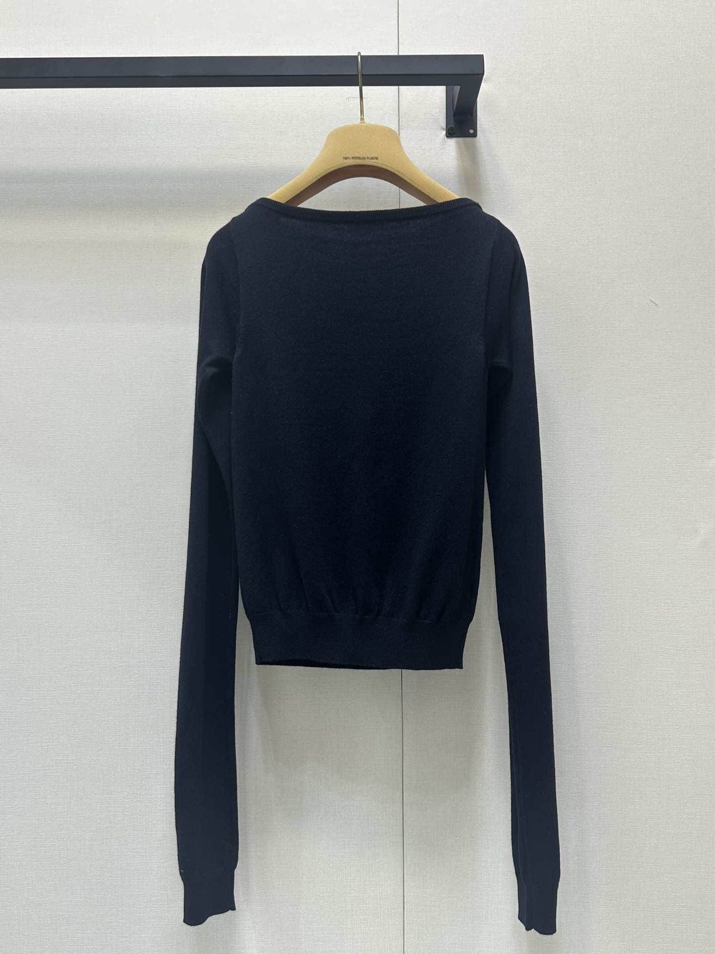MIU25SS Cashmere One Shoulder Long Sleeve Top
