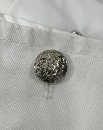 LOE monogrammed embroidered leather label long sleeve shirt