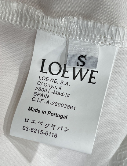 LOE monogrammed embroidered leather label long sleeve shirt