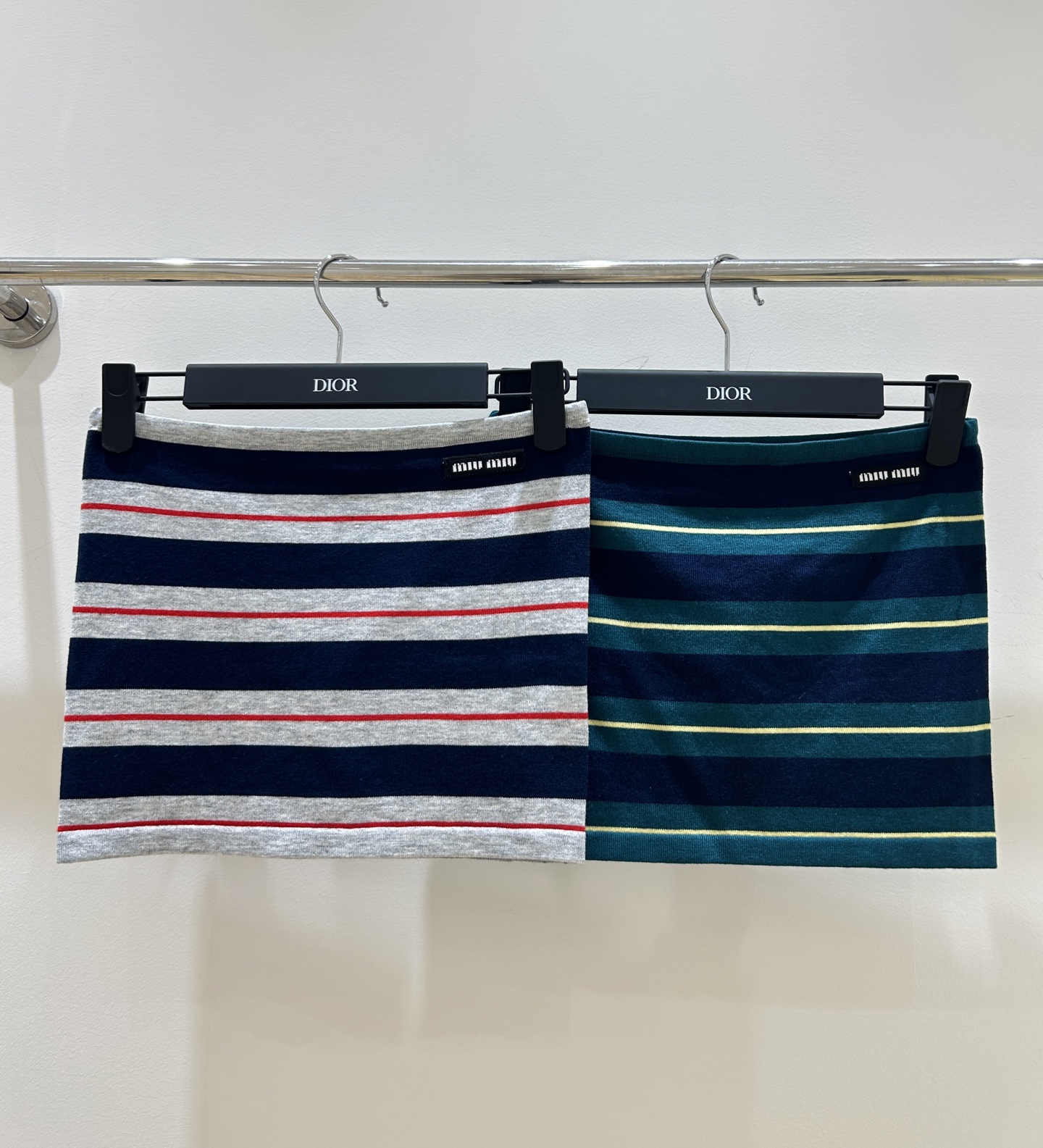 MIU25SS Monogrammed Jacquard Stripe Layered Sheath