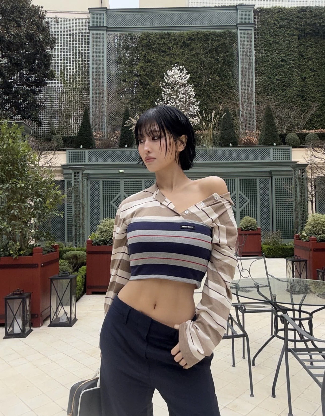 Miu Striped Halter Top