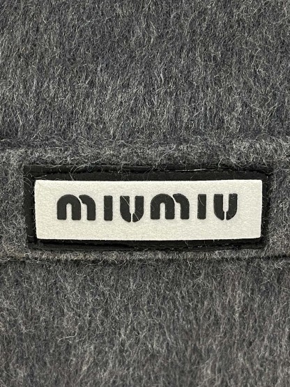 Miu three-dimensional logo tweed coat jacket