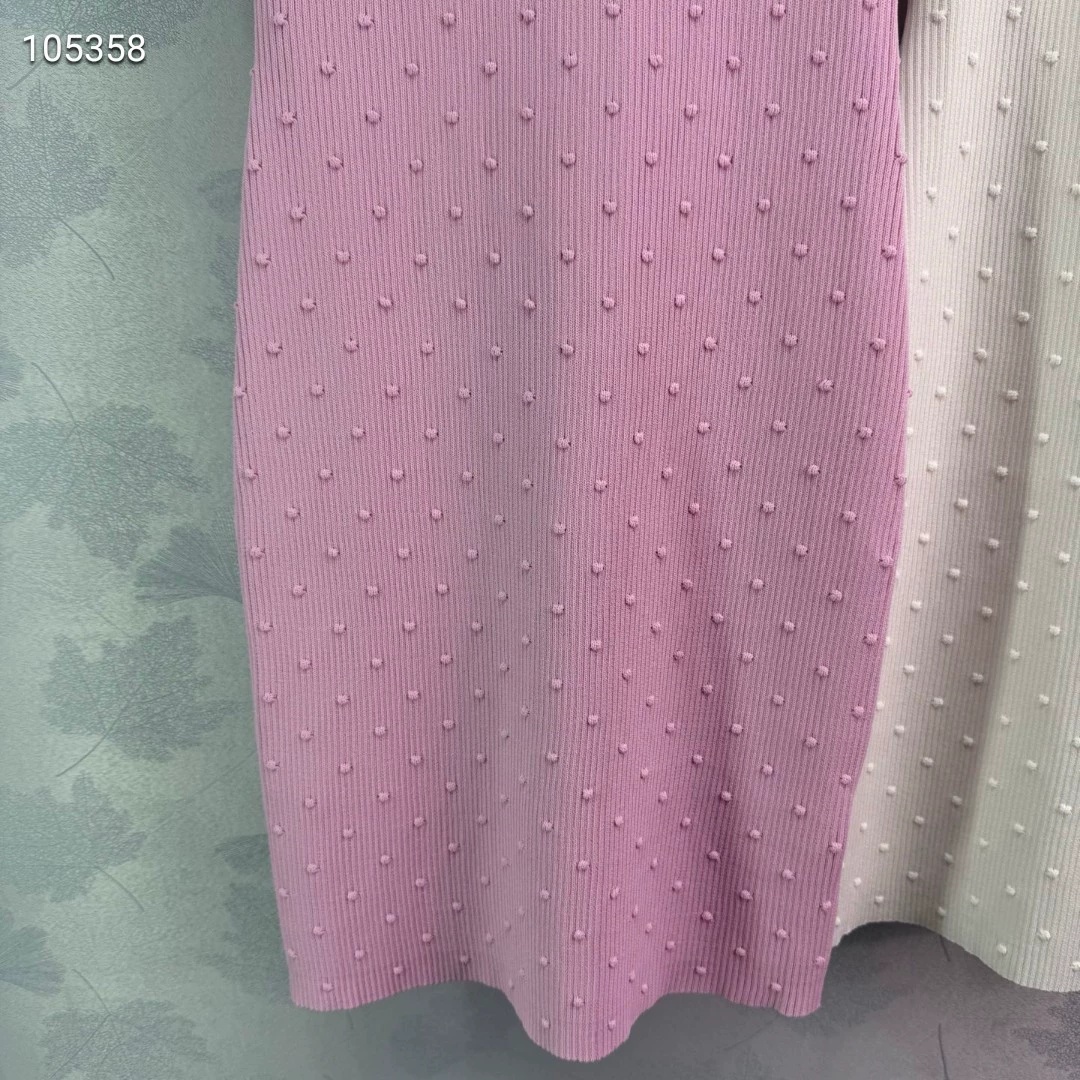 CHNEL Double C Cutout Polka Dot Dress