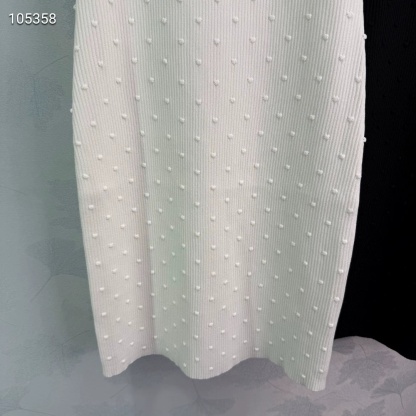 CHNEL Double C Cutout Polka Dot Dress