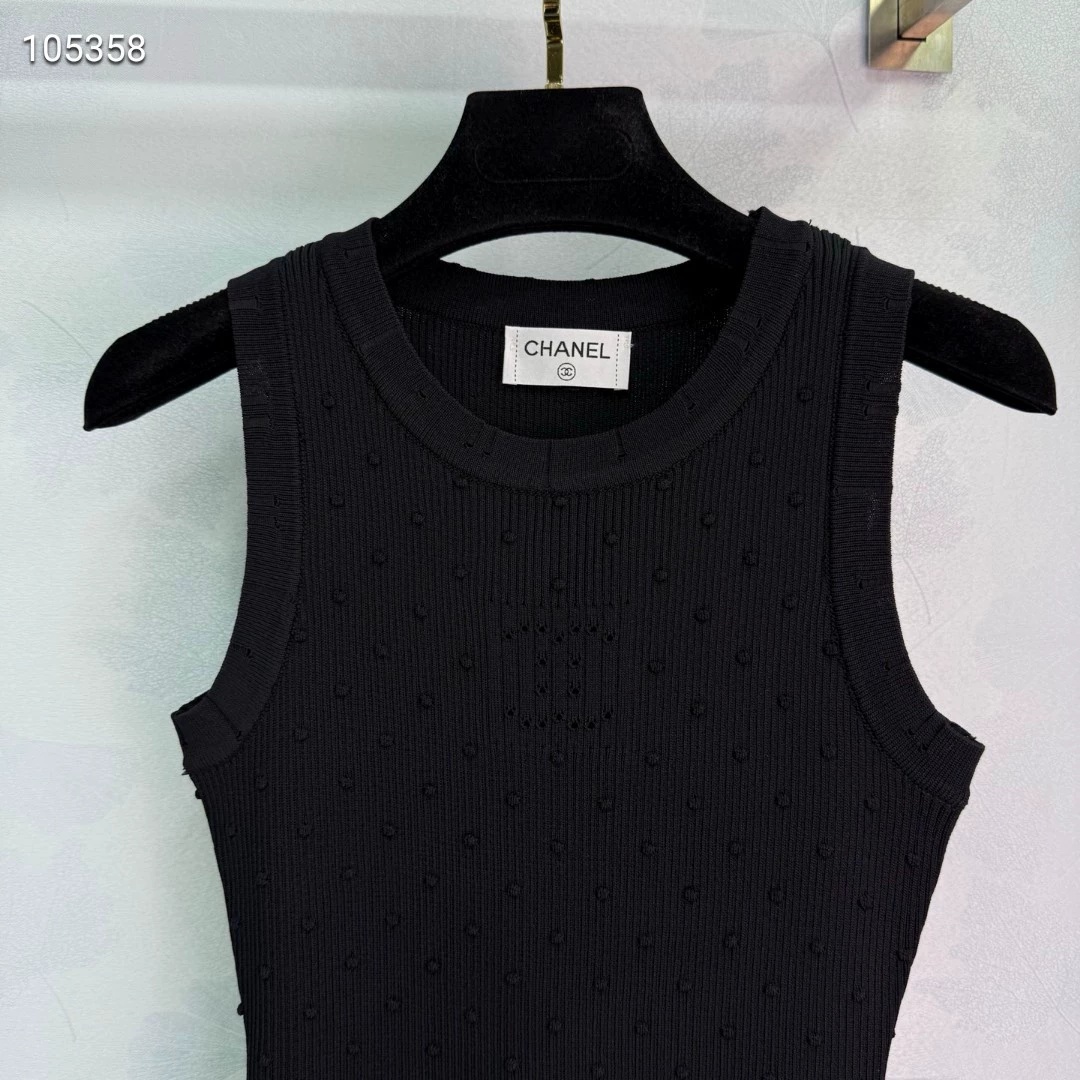 CHNEL Double C Cutout Polka Dot Dress