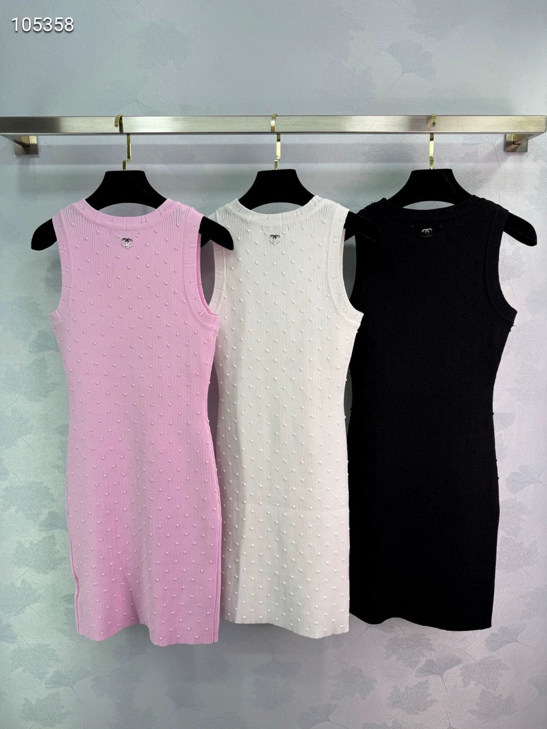 CHNEL Double C Cutout Polka Dot Dress