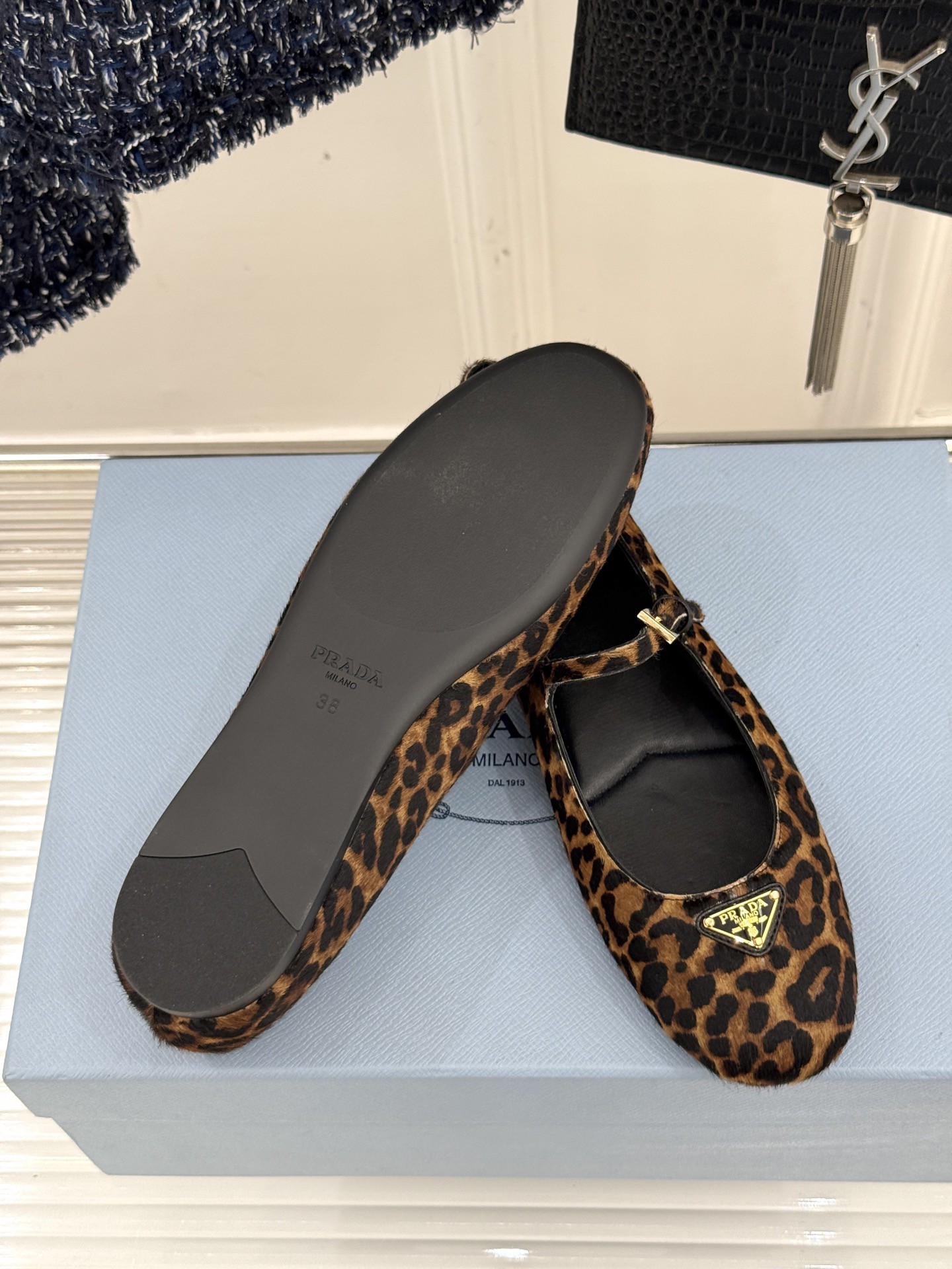 Prad Leopard Studded Shoes